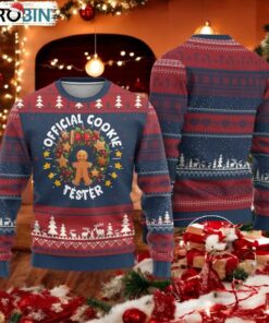Xmas Baking Ugly Christmas Sweater Official Cookie Tester Gingerbread
