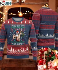 Xmas Gymer Ugly Christmas Sweater No Lift No Gift Santa Gym Coach