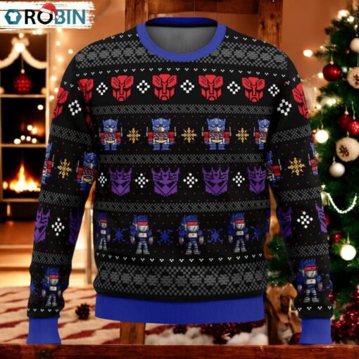 Xmas in Disguise Transformers Ugly Christmas Sweater