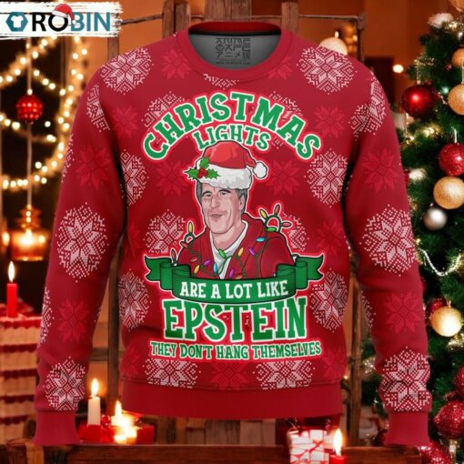 Xmas Lights Are Like Epstein Ugly Christmas Sweater