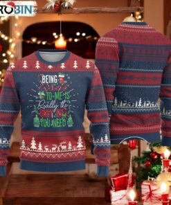 Xmas Ugly Christmas Sweater Being Related To Me Is Really The Only Gift You Need
