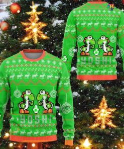Yoshi Mario Bros Funny Xmas Sweater, Cute Ugly Christmas Gift for Gamers