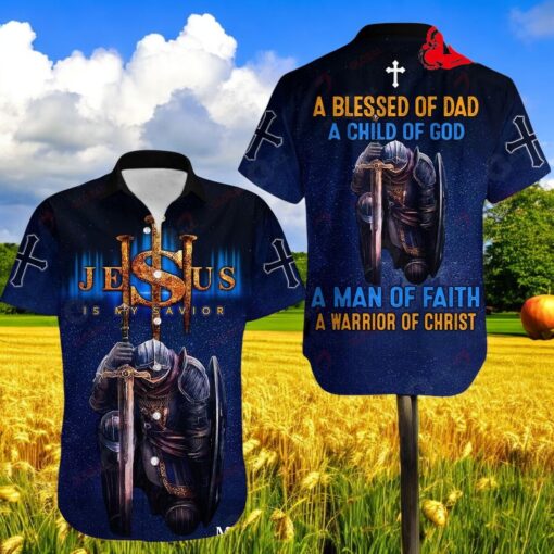 A Blessed Of Dad A Child Of God Jesus All Over Printed Hawaiian Shirt