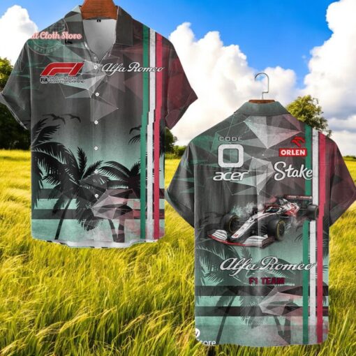 Alfa Romeo Palm Tree Hot Summer Luxury Hawaiian Shirt