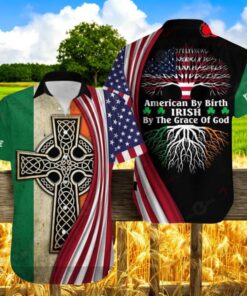 American By Birth Irish By The Grace Of God All Over Printed Hawaiian Shirt