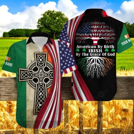 American By Birth Irish By The Grace Of God All Over Printed Hawaiian Shirt