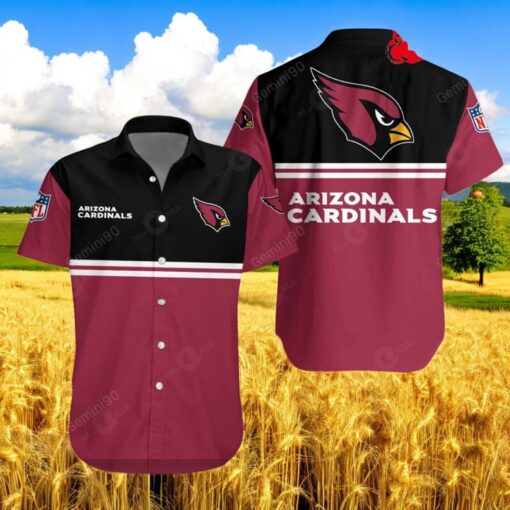Arizona Cardinals NFL 2Line Logo Patterns Hawaiian Shirt