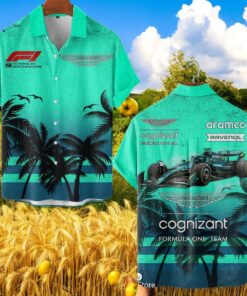 Aston Martin Palm Tree Summer Hawaiian Shirt Aston Martin Palm Tree Summer Hawaiian Shirt