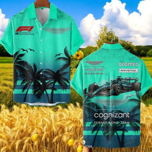 Aston Martin Palm Tree Summer Hawaiian Shirt
