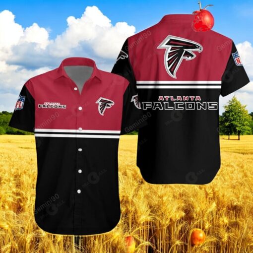 Atlanta Falcons NFL 2Line Logo Patterns Hawaiian Shirt