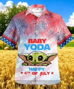 Baby Yoda Star Wars America 4th Of July Independence Day Gift For Fans Hawaiian Shirt