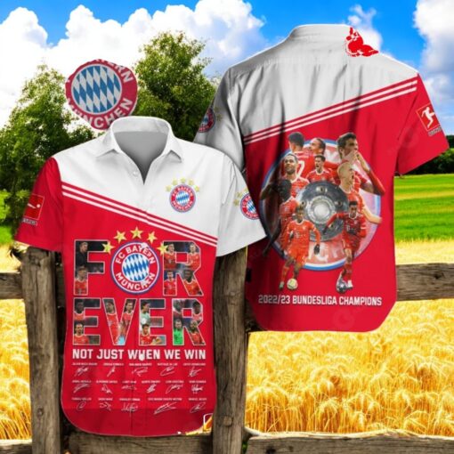 Bayern Munchen For Ever Not Just When We Win Champions Mix Black Red Hawaiian Shirt