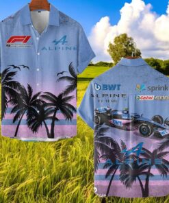 Bwt Alpine Palm Tree Summer Hawaiian Shirt