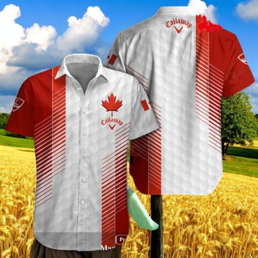 Callaway x Canada Flag Mix White Red Premium Hawaiian Shirt