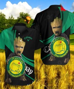 Callway x Groot x Masters Tournament Mix Black Green Premium Hawaiian Shirt