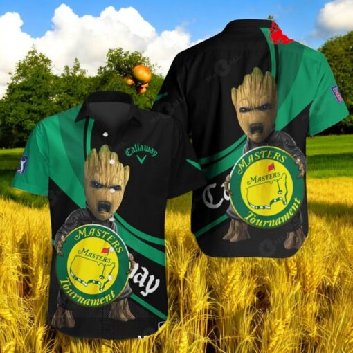 Callway x Groot x Masters Tournament Mix Black Green Premium Hawaiian Shirt
