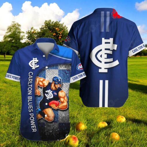 Carlton Blues Power x Australia Football Club 3D Apparels Hawaiian Shirt