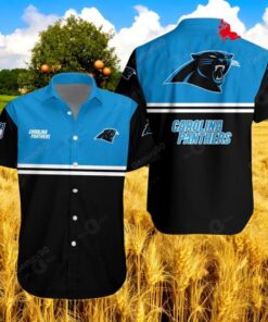 Carolina Panthers NFL 2Line Logo Patterns Hawaiian Shirt