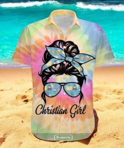 Christian Girl Jesus Over Printed Hawaiian Shirt