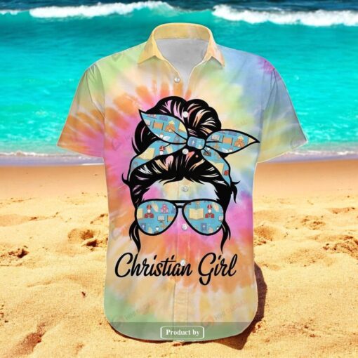 Christian Girl Jesus Over Printed Hawaiian Shirt
