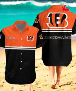 Cincinnati Bengals NFL 2Line Logo Patterns Hawaiian Shirt