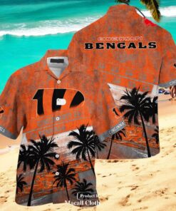 Cincinnati Bengals NFL Palm Tree Pattern For Sports Fans Unisex Hawaiian Shirt Cincinnati Bengals NFL Palm Tree Pattern For Sports Fans Unisex Hawaiian Shirt