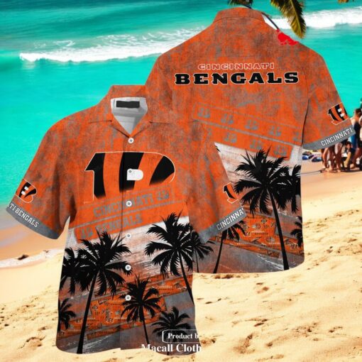 Cincinnati Bengals NFL Palm Tree Pattern For Sports Fans Unisex Hawaiian Shirt