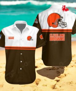 Cleveland Browns NFL 2Line Logo Patterns Hawaiian Shirt
