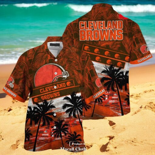 Cleveland Browns NFL Palm Tree Pattern For Sports Fans Unisex Hawaiian Shirt