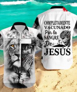Completamente Vacunado Por La Sangre De Jesus Luxury Over Printed Hawaiian Shirt