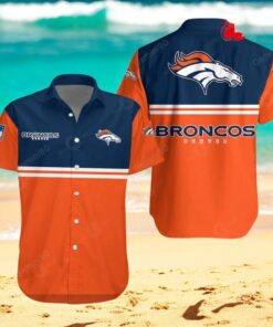 Denver Broncos NFL 2Line Logo Patterns Hawaiian Shirt