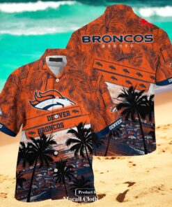 Denver Broncos NFL Palm Tree Pattern For Sports Fans Unisex Hawaiian Shirt