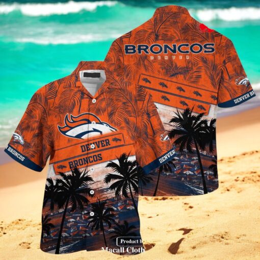 Denver Broncos NFL Palm Tree Pattern For Sports Fans Unisex Hawaiian Shirt