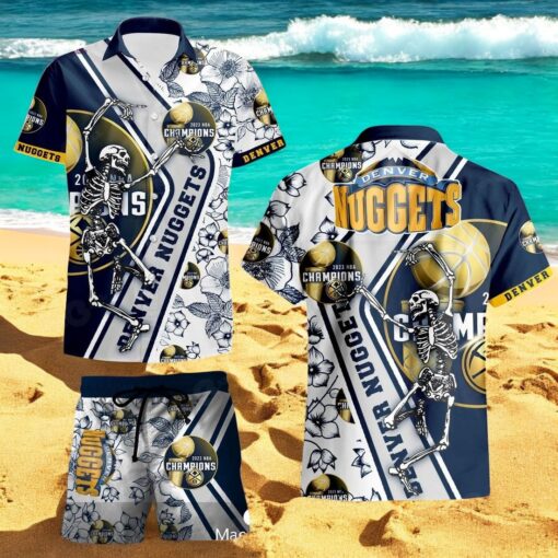 Denver Nuggets NBA Champions Skull Players Style Hawaiian Shirt
