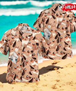 Eevee Seamless Pattern Design Hawaiian Shirt