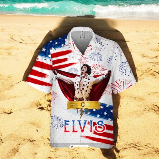 Elvis Presley The King Of Rock American Flag Luxury Hawaiian Shirt