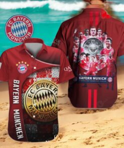 FC Bayern Munchen Bundesliga Champions Premium Red Hawaiian Shirt