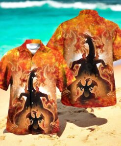 Galaxy Charizard Design Hawaiian Shirt Galaxy Charizard Design Hawaiian Shirt
