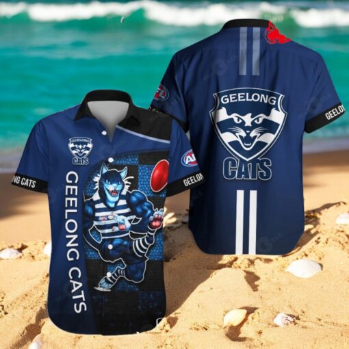 Geelong Cats x Australia Football Club 3D Apparels Hawaiian Shirt