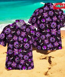 Gengar Evolution Pixel Art Design Hawaiian Shirt