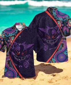 Gengar Paisley Pattern Design Hawaiian Shirt