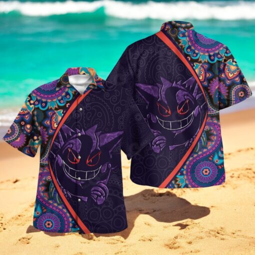 Gengar Paisley Pattern Design Hawaiian Shirt