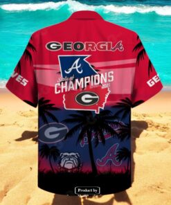 Georgia Bulldogs and Atlanta Braves Coconut Tree Hawaiian Shirt