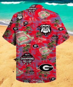Georgia Bulldogs NCAA Champions Palm Tree Tropical Hawaiian Shirt Georgia Bulldogs NCAA Champions Palm Tree Tropical Hawaiian Shirt