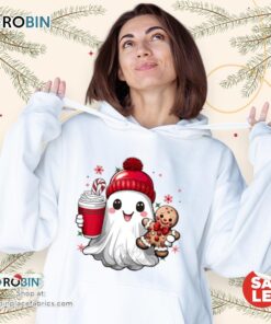 Ghost Hold Coffee And Gingerbread Christmas Unisex Shirt