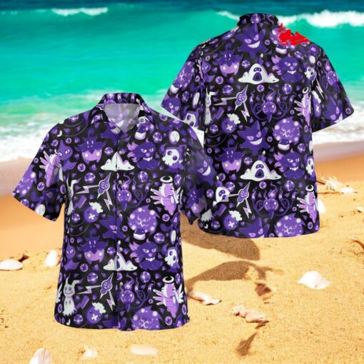 Ghost Seamless Pattern Design Hawaiian Shirt