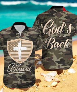 God’s Blessed Got My Back Army All Over Printed Hawaiian Shirt