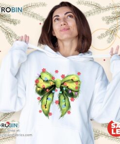 Green Coquette Bow Lights Christmas Unisex Shirt Green Coquette Bow Lights Christmas Unisex Shirt