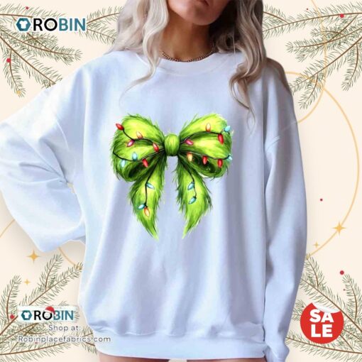 Grinchmas Coquette Bow Light Christmas Unisex Shirt