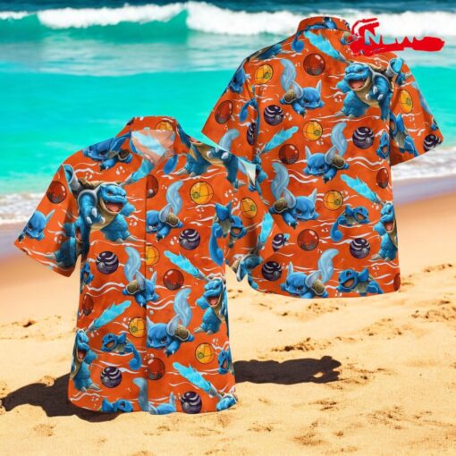Halloween Squirtle Evolution Pattern Design Hawaiian Shirt